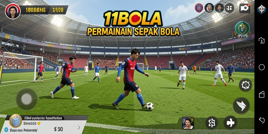 Gameplay 11BOLA yang menampilkan aksi seru di lapangan.