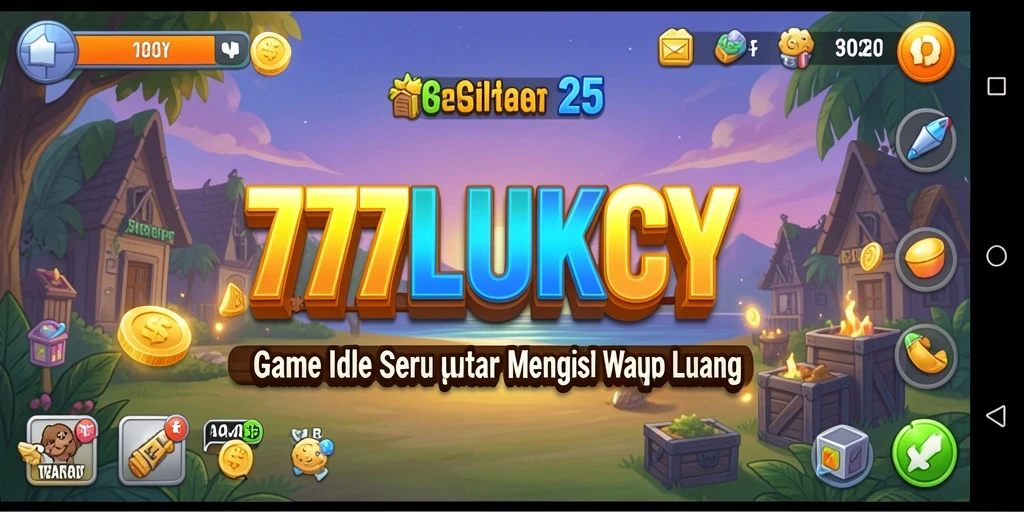 Tampilan gameplay 777LUKCY yang menampilkan karakter-karakter unik dalam aksi Idle.
