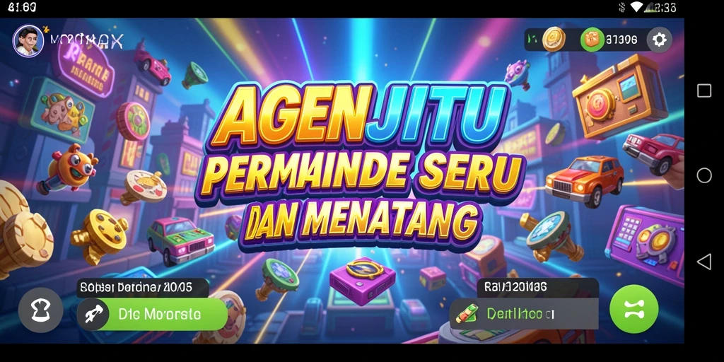 Tampilan gameplay AGENJITU yang penuh aksi dan warna-warni.