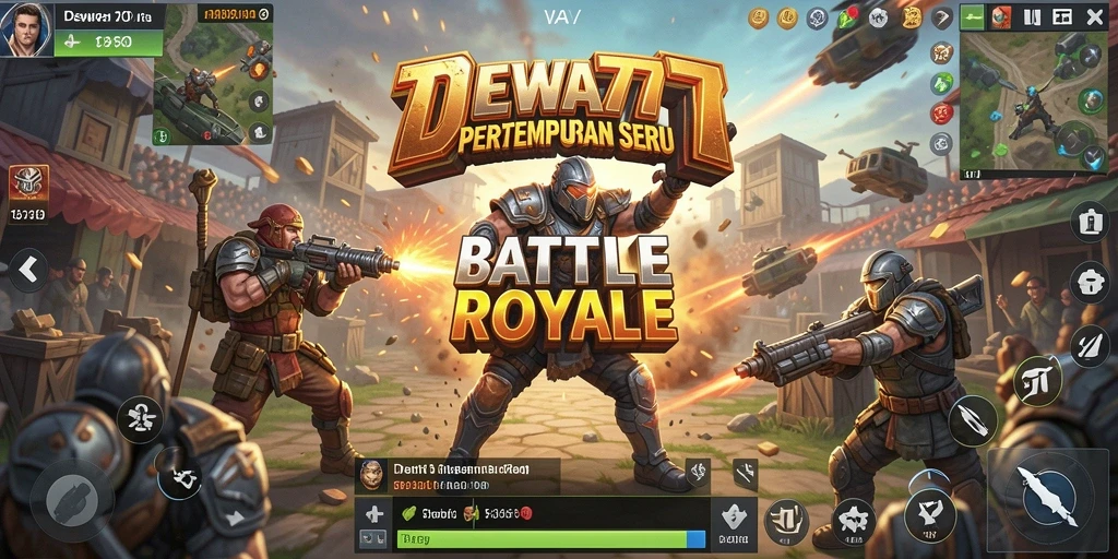 Screenshot gameplay DEWA777 dengan grafis Battle Royale yang luar biasa.