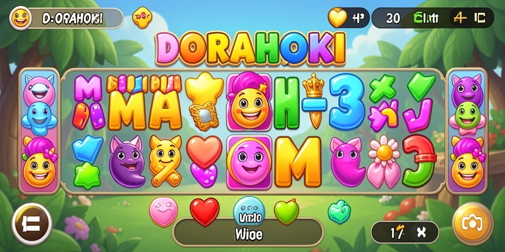 Tampilan menawan dari gameplay DORAHOKI yang penuh warna.