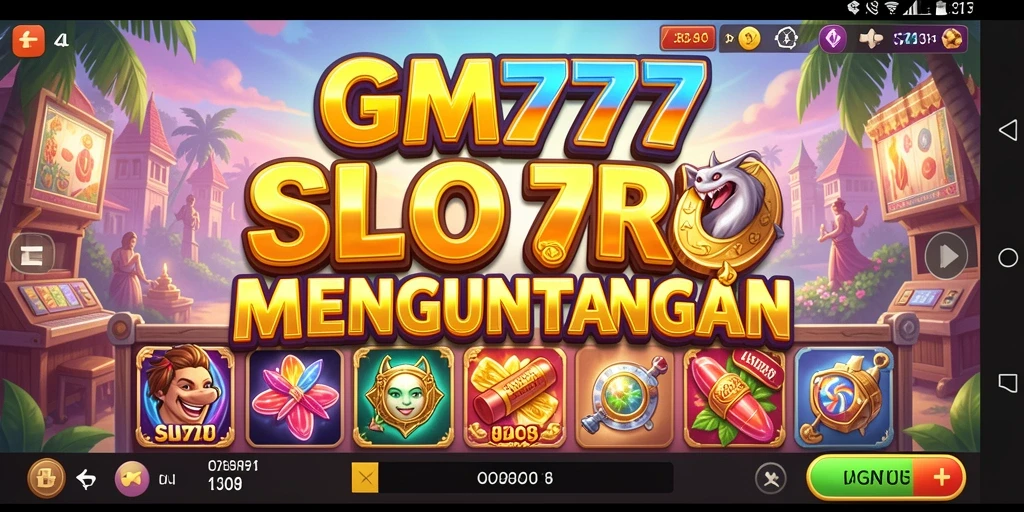Screenshot gameplay GM777 menampilkan serunya permainan Slot.