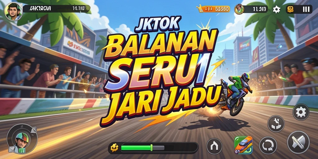 Tampilan gameplay seru dari JKTOK saat balapan.