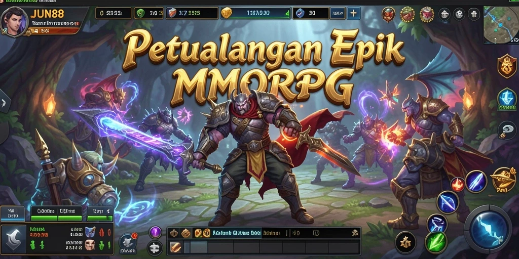 Tampilan gameplay epik dalam dunia MMORPG yang memukau.