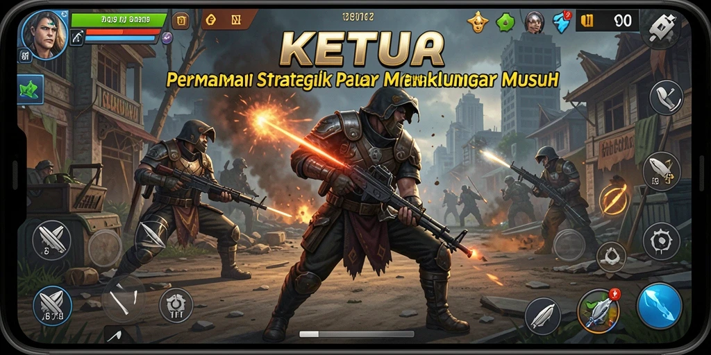 Tampilan Screenshot KETUA dengan pertempuran strategis yang mendebarkan.