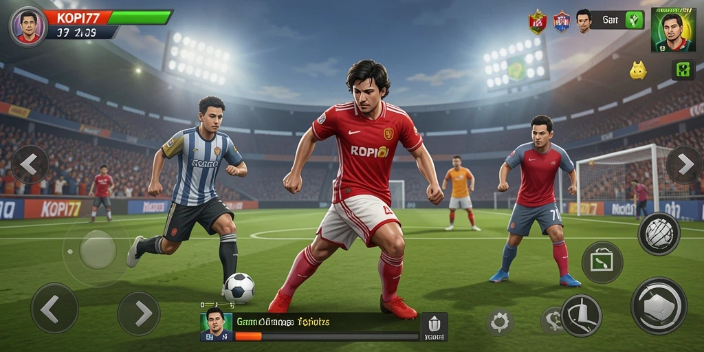 Tampilan gameplay KOPI77 yang menarik dengan aksi olahraga seru.
