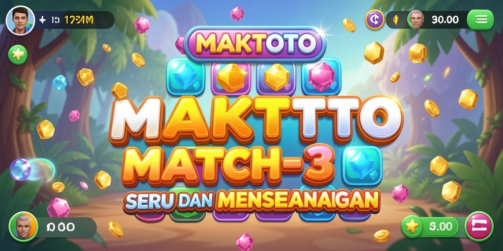 Tampilan gameplay seru dari MAKTOTO dengan tantangan Match-3 yang menarik.