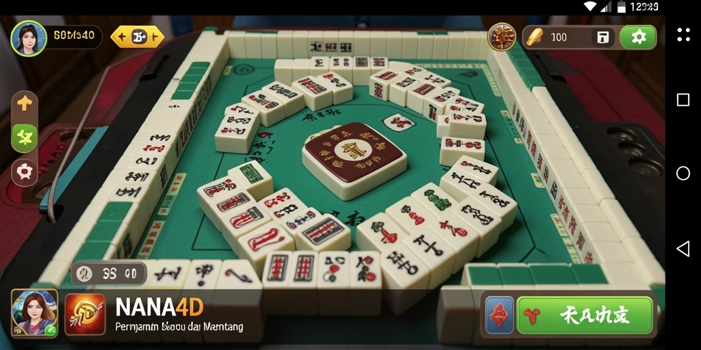 Screenshot NANA4D menampilkan gameplay Mahjong yang seru dan interaktif.