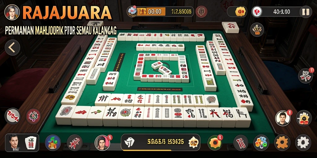 Tampilan utama <strong>RAJAJUARA</strong> dengan gameplay Mahjong yang menantang dan seru.