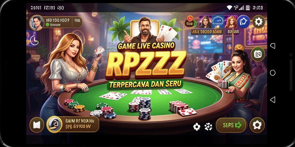 Screenshot utama RPZZZ menampilkan gameplay Live Casino yang mendebarkan.
