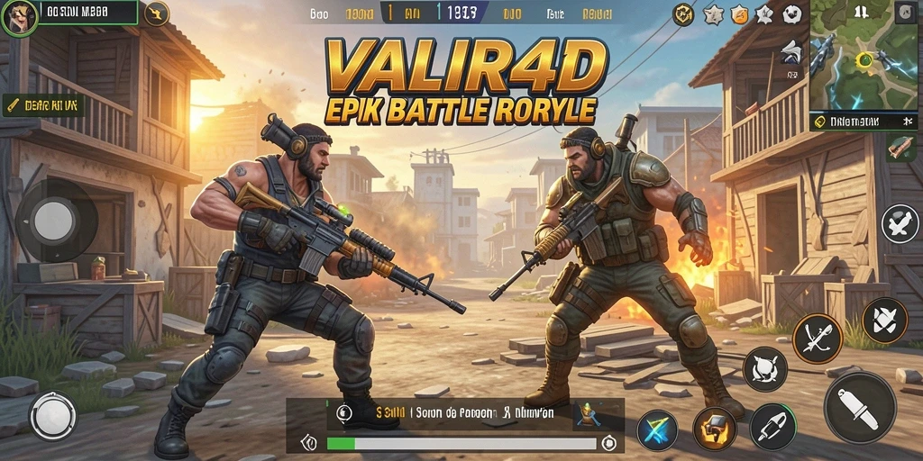 Screenshot VALIR4D yang menunjukkan aksi pertarungan Battle Royale yang intens.